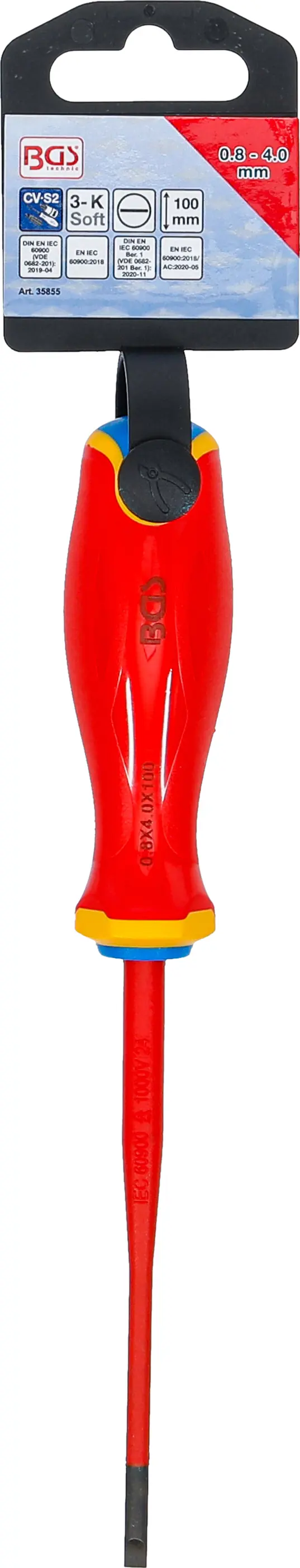 Šroubovák VDE BGS 35855  extra tenký hrot. Plochý SL 4,0 mm (BGS1035855)