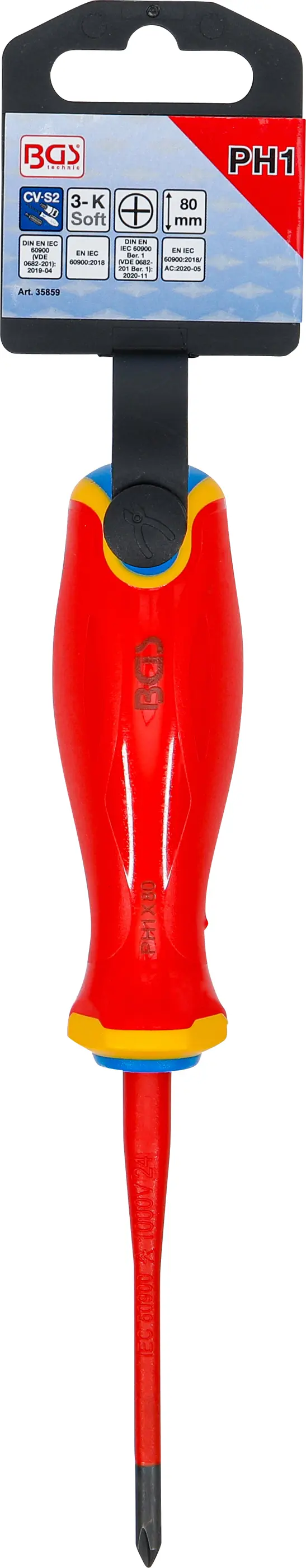 Šroubovák VDE BGS 35859  extra tenký hrot. Křížový PH1 (BGS1035859)