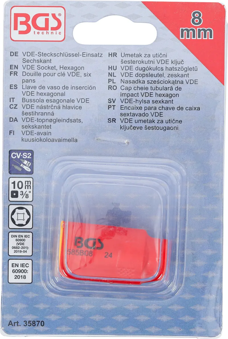 Nástrčná hlavice 3/8" 8 mm BGS 35870 VDE (BGS1035870)