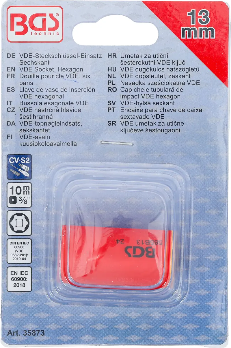 Nástrčná hlavice 3/8" 13 mm BGS 35873 VDE (BGS1035873)