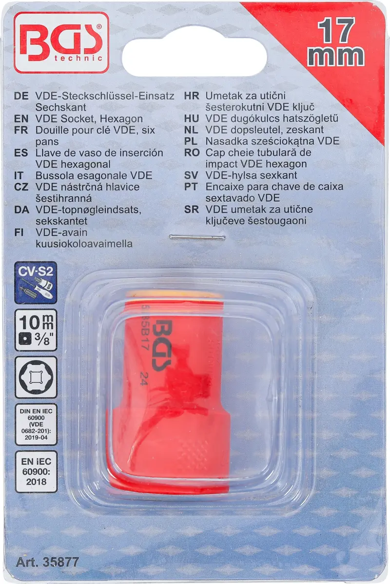 Nástrčná hlavice 3/8" 17 mm BGS 35877 VDE (BGS1035877)