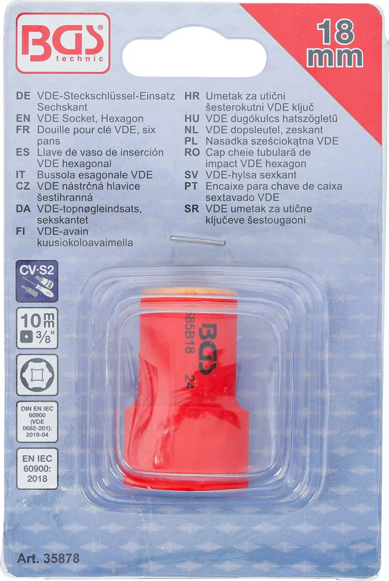 Nástrčná hlavice 3/8" 18 mm BGS 35878 VDE (BGS1035878)