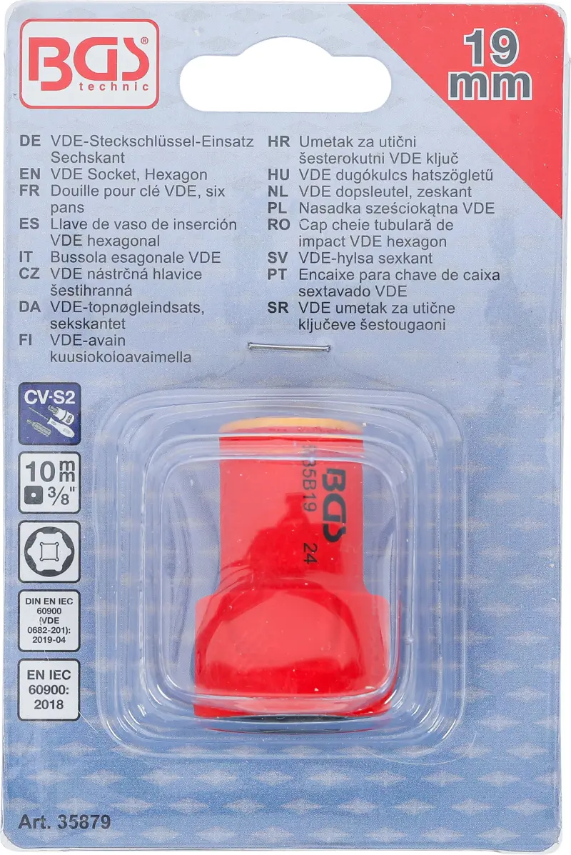 Nástrčná hlavice 3/8" 19 mm BGS 35879 VDE (BGS1035879)