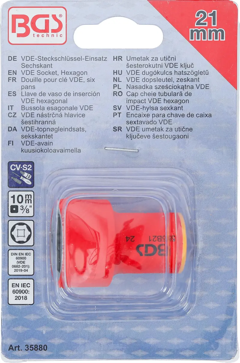 Nástrčná hlavice 3/8" 21 mm BGS 35880 VDE (BGS1035880)