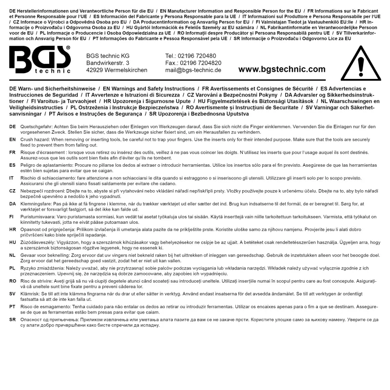 Vložka do díl.voz. 2/3: BGS 74564  Stranové klíče Growfoot 1/2" 1 1/16 ÷ 2", palcové