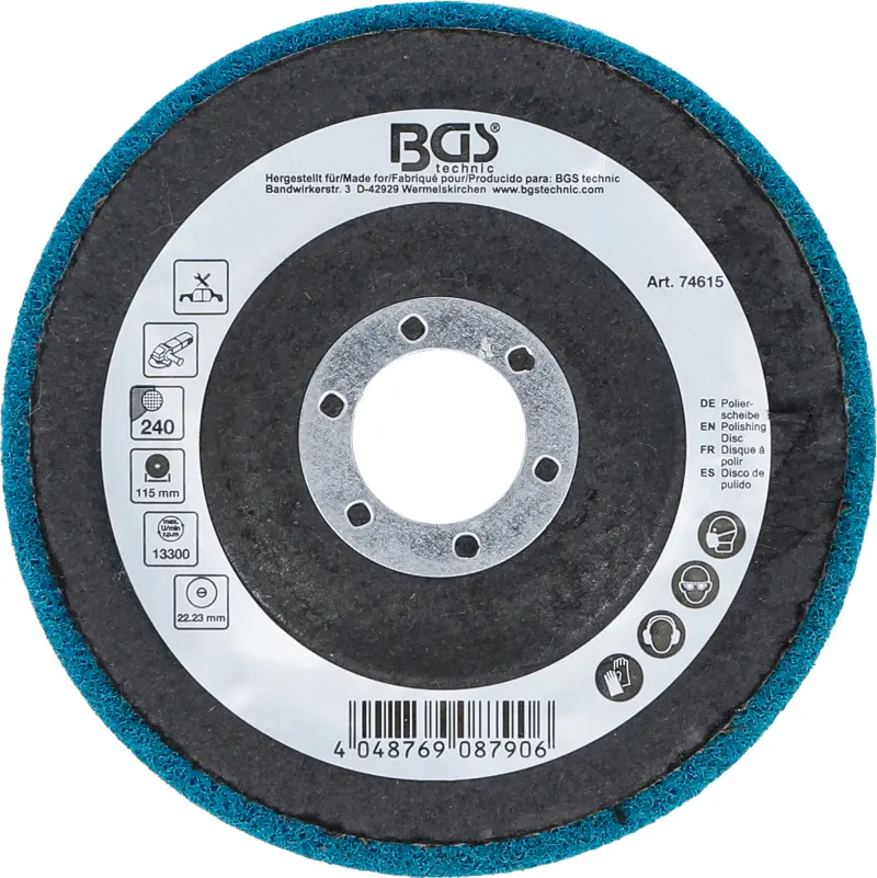 Brusný kotouč - lešticí pr. 115 mm BGS 74615  oxid hlinitý, zrnitost 240 (BGS1074615)