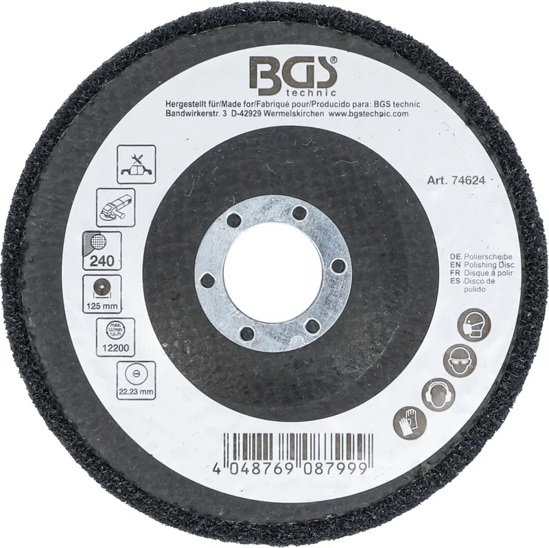 Brusný kotouč - lešticí pr. 125 mm BGS 74624  karbid křemíku, zrnitost 240 (BGS1074624)