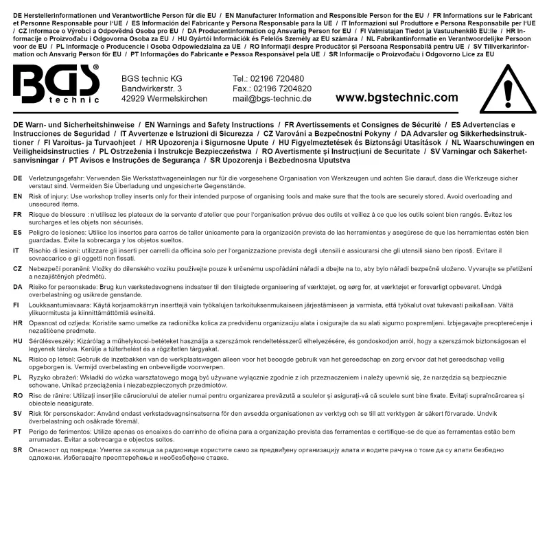 Vložka do díl.voz. 3/3: BGS 74641  Očkové a stranové klíče. VDE sada 24 ks (BGS10746