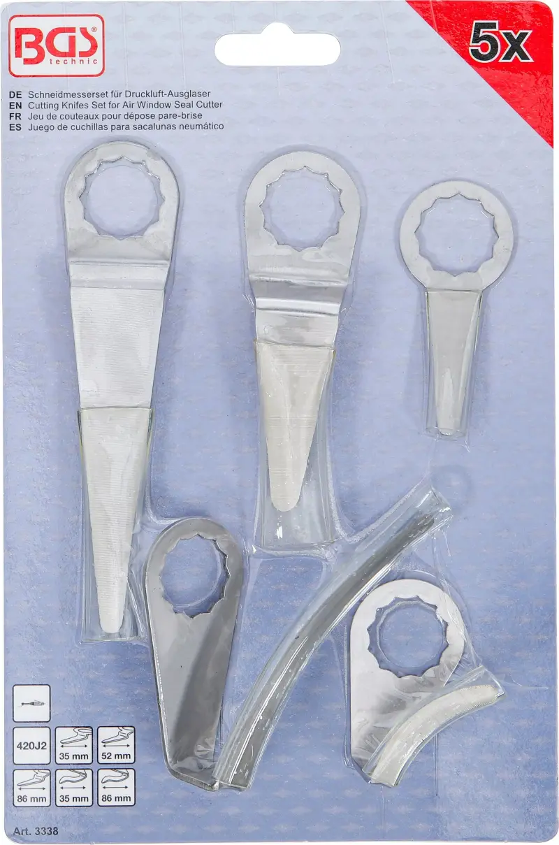 Sada řezných nožů pro řezačku AirWindow Seal Cutter pro BGS 3218, 9291 5 ks.