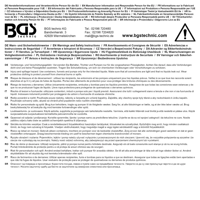Páka na sudy s močovinou (AUS32) nerezová. 2 adaptéry na plastové sudy.