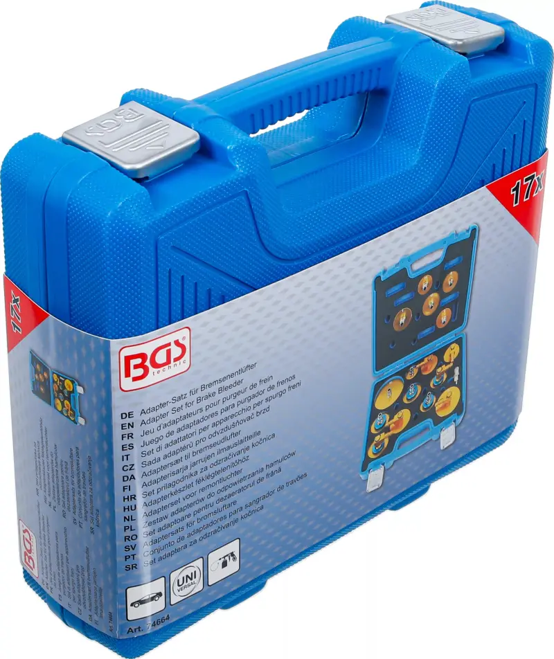 Sada adaptérů pro odvzdušňovač brzd 17 ks.