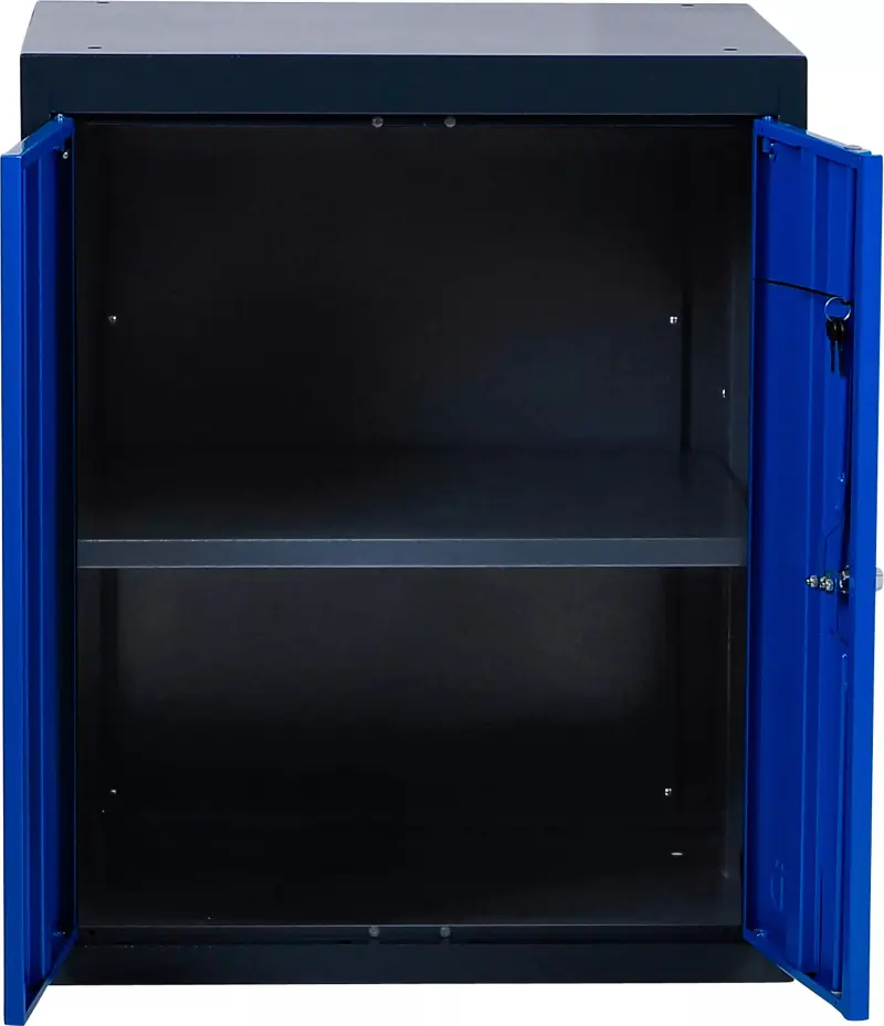 Dílenská skříňka s dvojitými křídlovými dveřmi a 1 přihrádkou