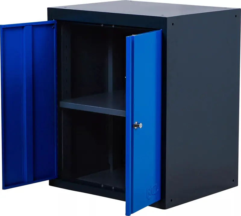 Dílenská skříňka s dvojitými křídlovými dveřmi a 1 přihrádkou