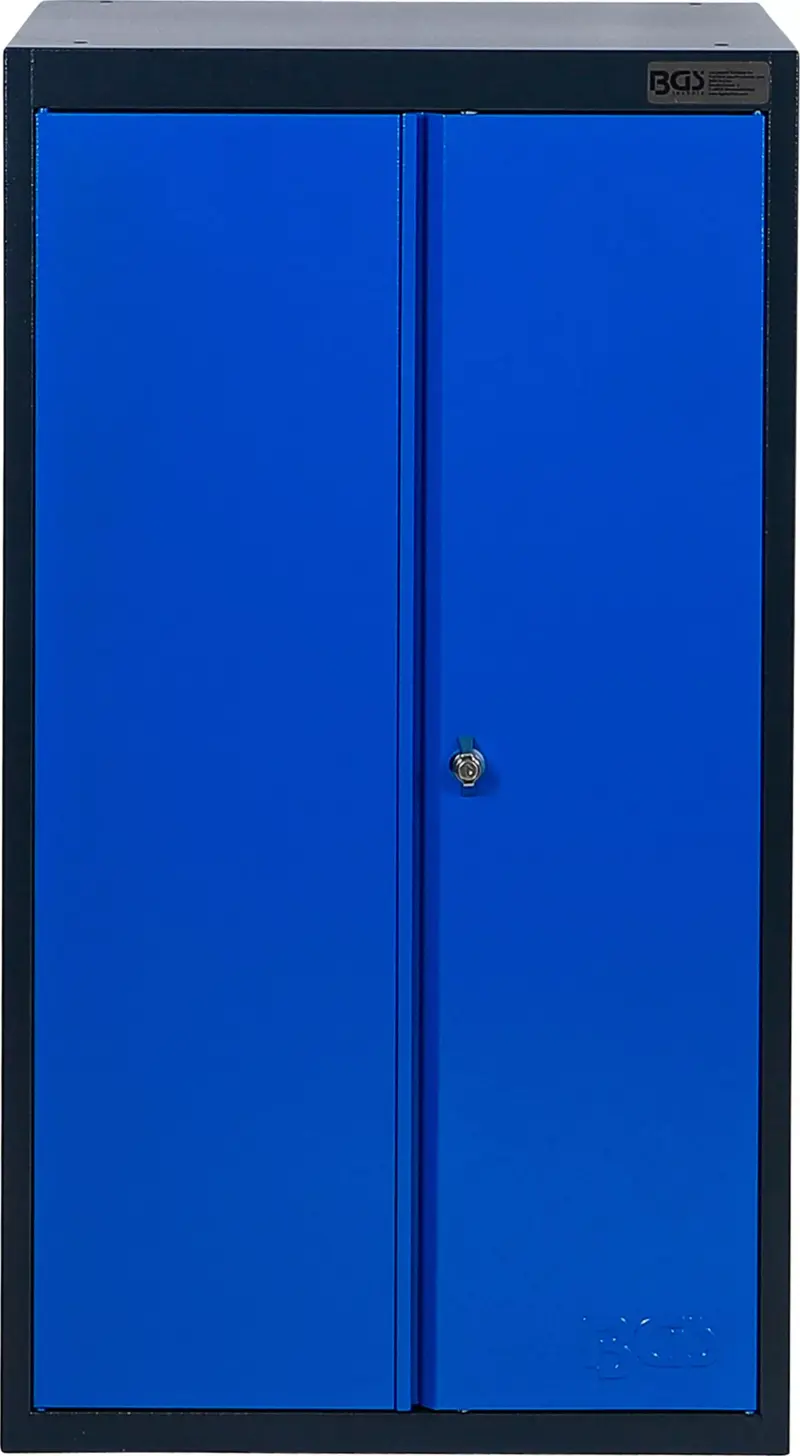 Dílenská skříň s dvojitými křídlovými dveřmi a 2 přihrádkami