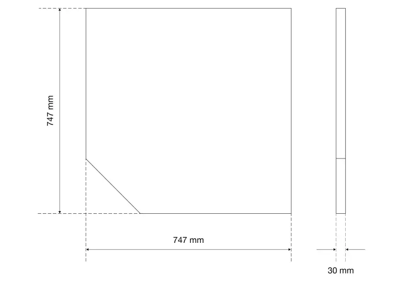 Masivní dřevěná pracovní deska Rohová základna