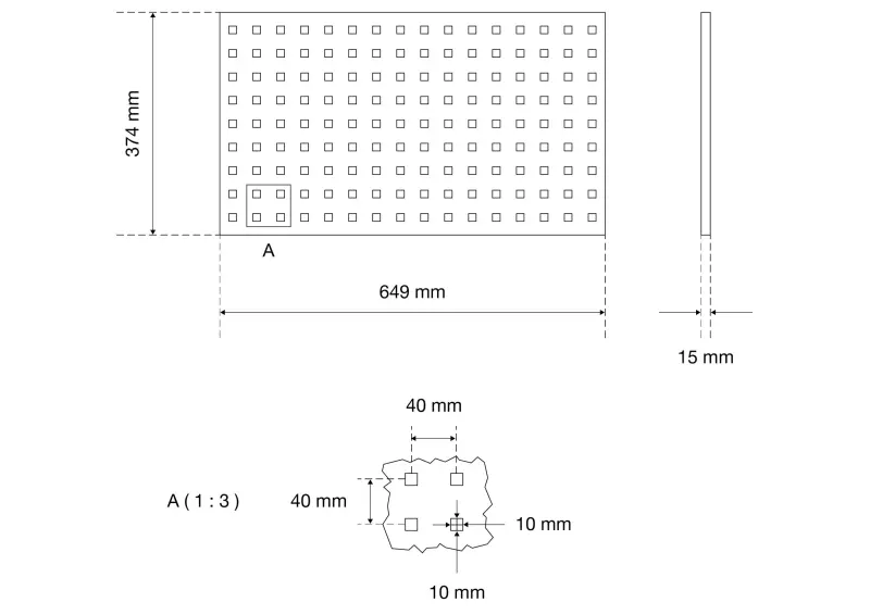 Perforovaná deska na nářadí Standardní verze pro kombinaci úložných systémů
