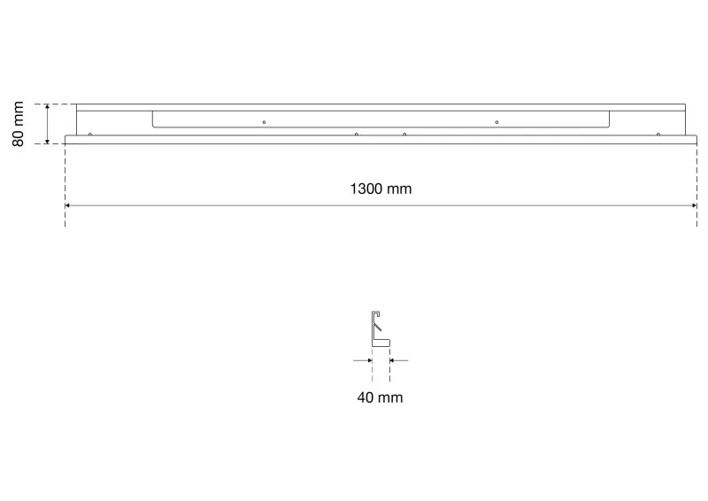 Kryt osvětlení pro LED osvětlovací prvky 1300 mm