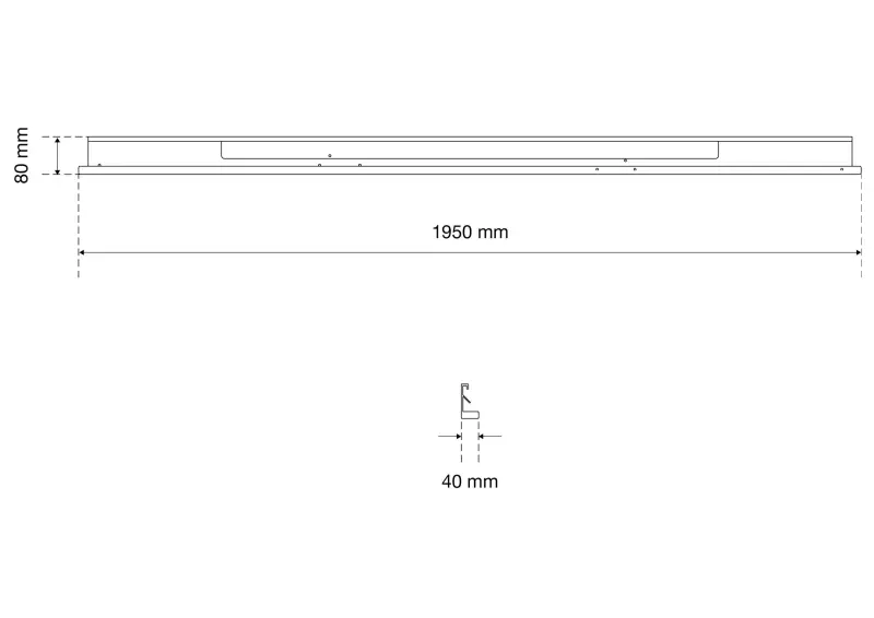 Kryt osvětlení pro LED osvětlovací prvky 1950 mm