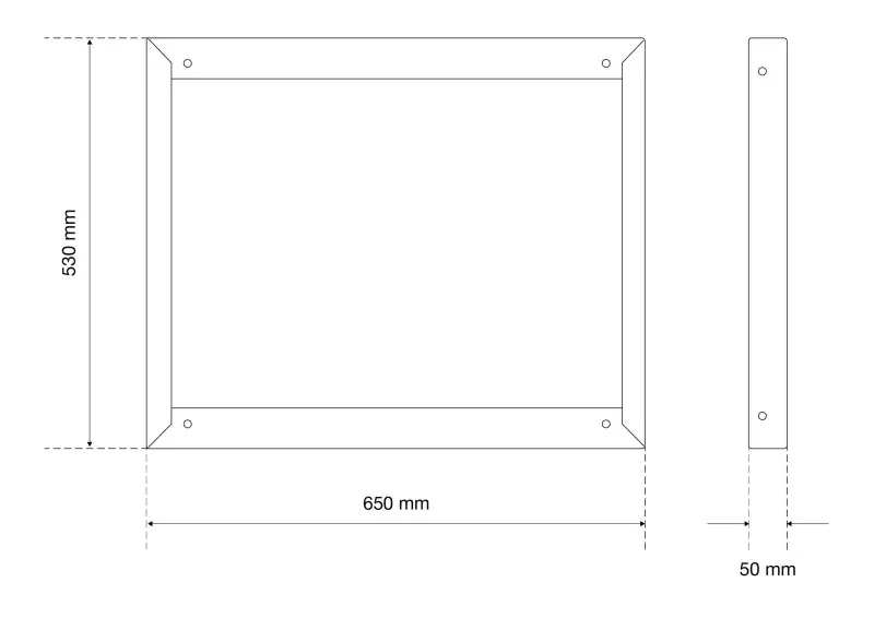 Spojovací rám horní strana