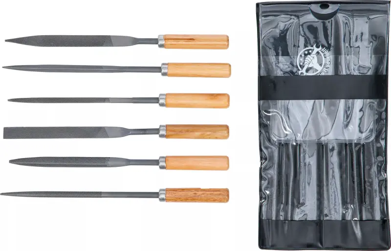 Klíčové pilníky Kraftmann 100 mm s dřevěnou násadou BGS 50201 (Sada 6 dílů) (BGS1050201), BGS1050201