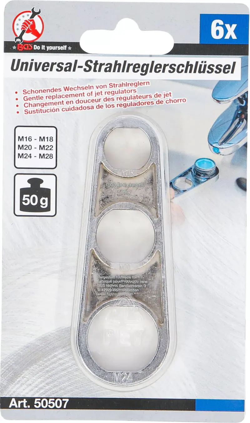 Univerzální klíč Kraftmann BGS 50507 na provzdušňovač M16 až M24 (BGS1050507), BGS1050507