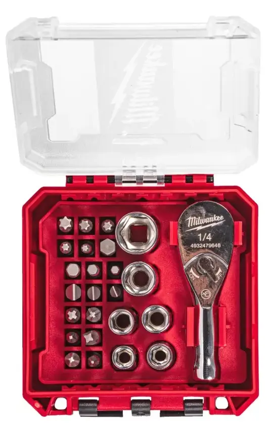 25PC 1/4 Drive Compact Ratchet Set