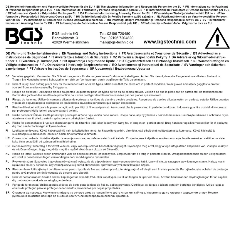 Boční štípací kleště 280 mm BGS 4409 pro vysoké zatížení, extra dlouhé (BGS104409)