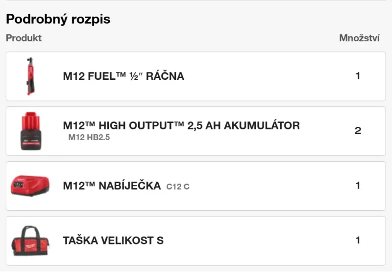 Aku 1/2" ráčnový utahovák Milwaukee M12 FIR12G2-252B, 2x aku M12 HB2.5 + C12 C + taška, 4933498940
