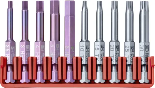Přesné bity 1/4" PB Swis Tools PB E6.704 CN - sada 10 ks v praktickém držáku (PBS7610733293759), PBS7610733293759