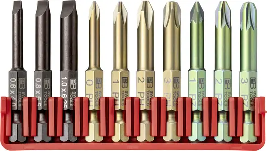 Přesné bity 1/4" PB Swis Tools PB E6.701 CN - sada 10 ks v praktickém držáku (PBS7610733293728), PBS7610733293728