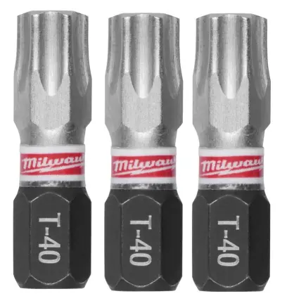 Šroubovací bity Milwaukee TX40 x 25 mm SHOCKWAVE Impact Duty (3 ks) MI4932500367