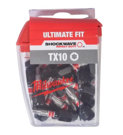 Šroubovací bity Milwaukee CD TX10 x 25 mm SHOCKWAVE Impact Duty (25 ks) MI4932500398
