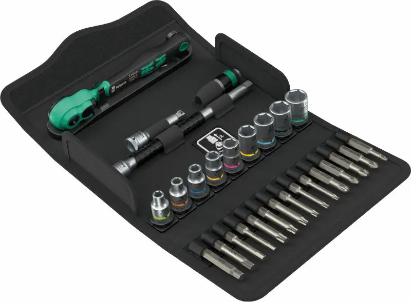 Wera 005541 Gola sada 1/4" s ráčnou Zyklop Comfort 8100 SA 14, páčka pro zpětný chod, metrická (W05005541001)