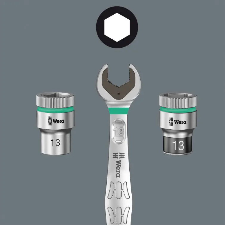 Wera 005541 Gola sada 1/4" s ráčnou Zyklop Comfort 8100 SA 14, páčka pro zpětný chod, metrická (W05005541001)