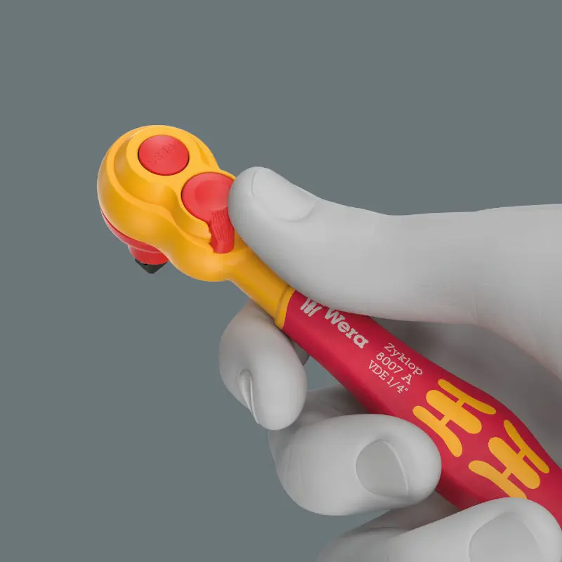 Wera 004866 Izolovaná ráčna Zyklop 8007 A 1/4" VDE s přepínací páčkou, izolovaná (W05004866001)