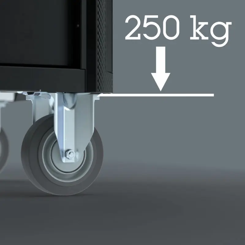 Wera 150131 Pojízdný dílenský vozík 9701 (7 zásuvek) Tool Rebel Nerez XXL 1 - 188 ks nářadí (W05150131001), W05150131001