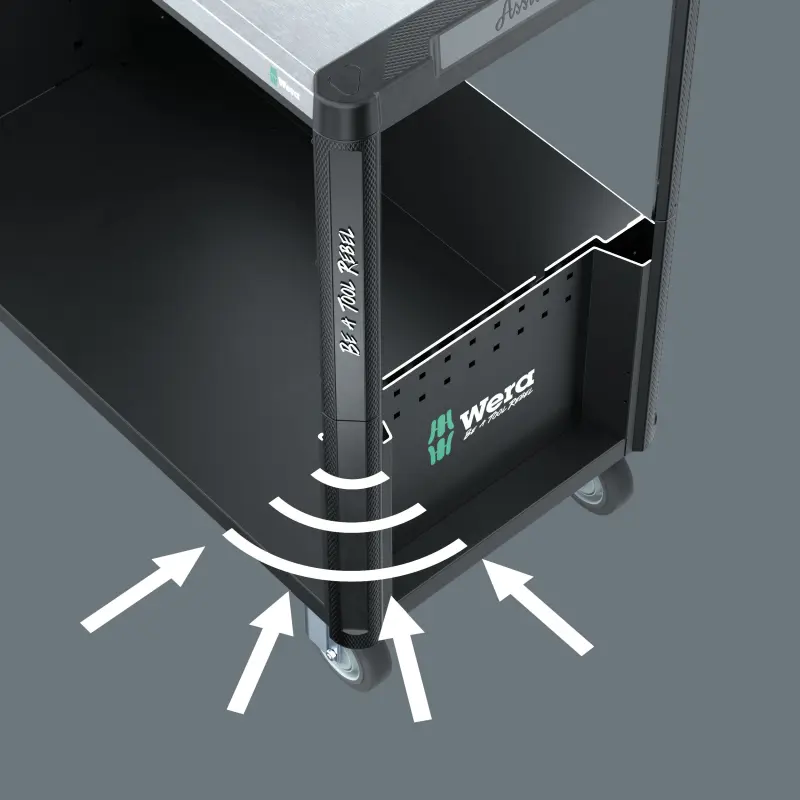 Wera 150132 Pojízdný dílenský vozík 9702 (7 zásuvek) Tool Rebel Nerez XXL 2 - 202 ks nářadí (W05150132001), W05150132001