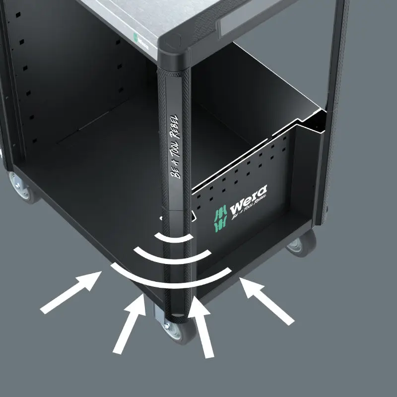 Wera 150135 Pojízdný dílenský vozík 9705 (7 zásuvek) Tool Rebel Nerez 1 - 177 ks nářadí (W05150135001), W05150135001
