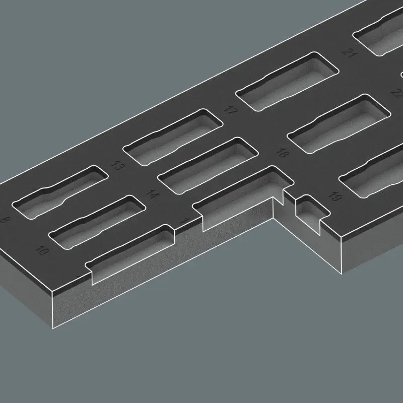 Wera 150118 Pěnová vložka 9728 s nástrčnými hlavicemi 3/8" 8790 B Impactor Deep Set 1 - 11 ks  (W05150118001), W05150118001