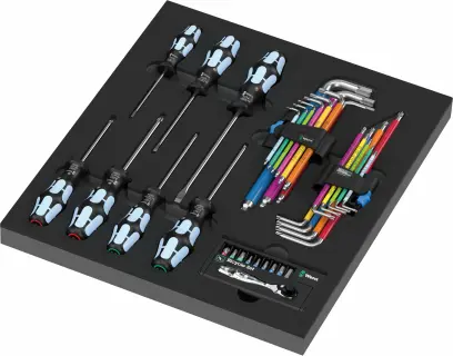 Wera 150160 Pěnová vložka 9760 Nářadí z nerezové oceli pro univerzální použití Sada 1 - 36 ks (W05150160001), W05150160001