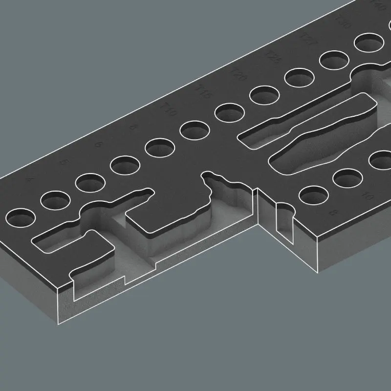 Wera 137316 Pěnová vložka 9827 Prázdná pro gola sadu 1/4" 8007 A VDE Zyklop Sada 1 - 30 ks (W05137316001), W05137316001
