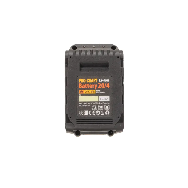 Baterie akumulátorová 20V Li-ion, 4000mAh Procraft 20/4 | 20/4