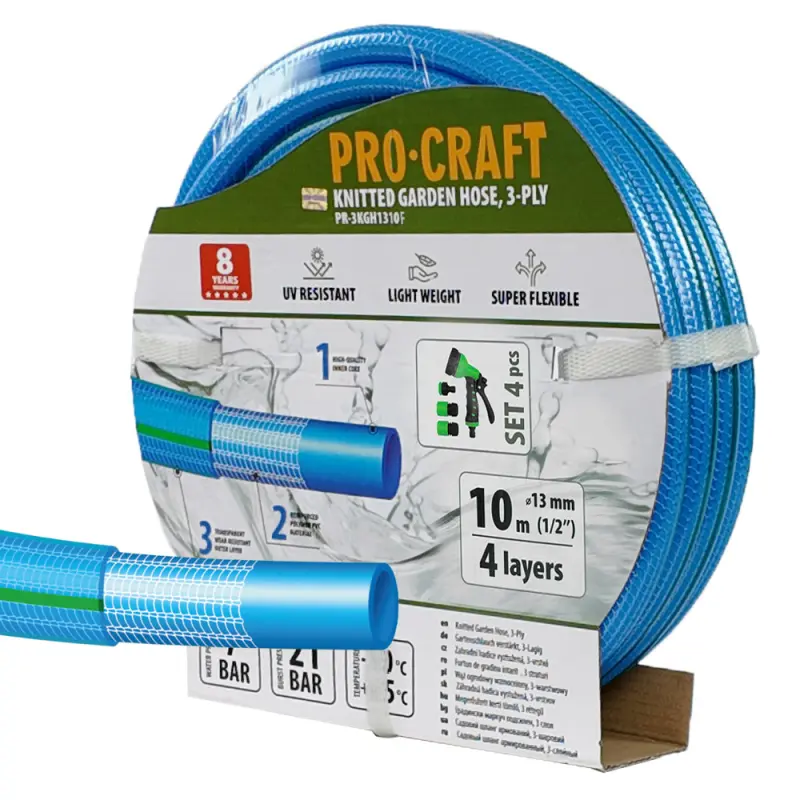 Modrá zahradní hadicí Procraft PR-3KGH1310F | PR-3KGH1310F