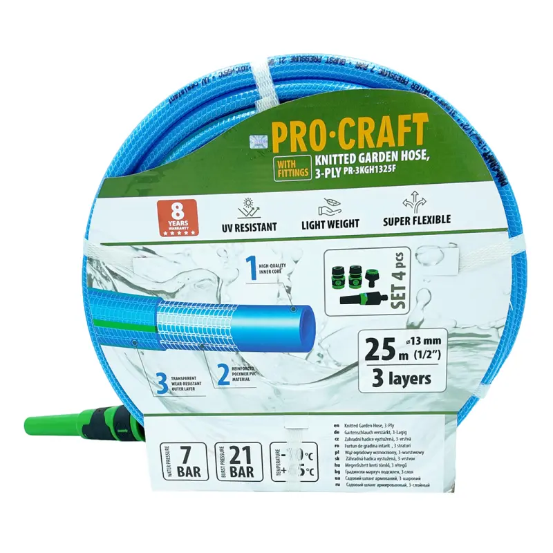 Modrá zahradní hadice Procraft PR-3KGH1325F | PR-3KGH1325F