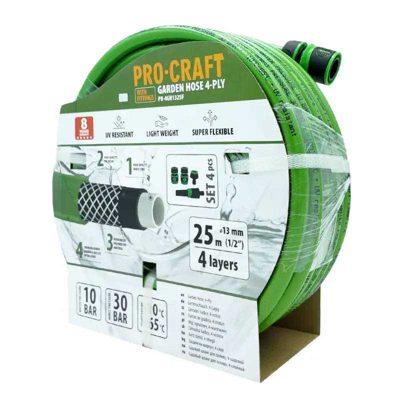 Zelená zahradní hadice Procraft PR-4GH1325F | PR-4GH1325F