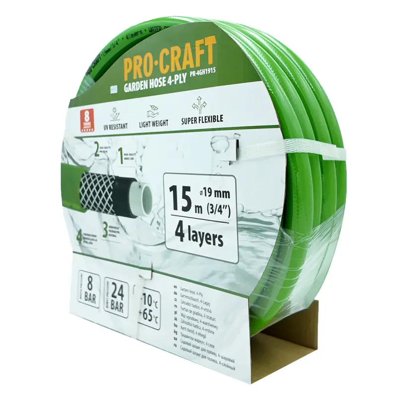 Zelená zahradní hadice Procraft PR-4GH1915 | PR-4GH1915