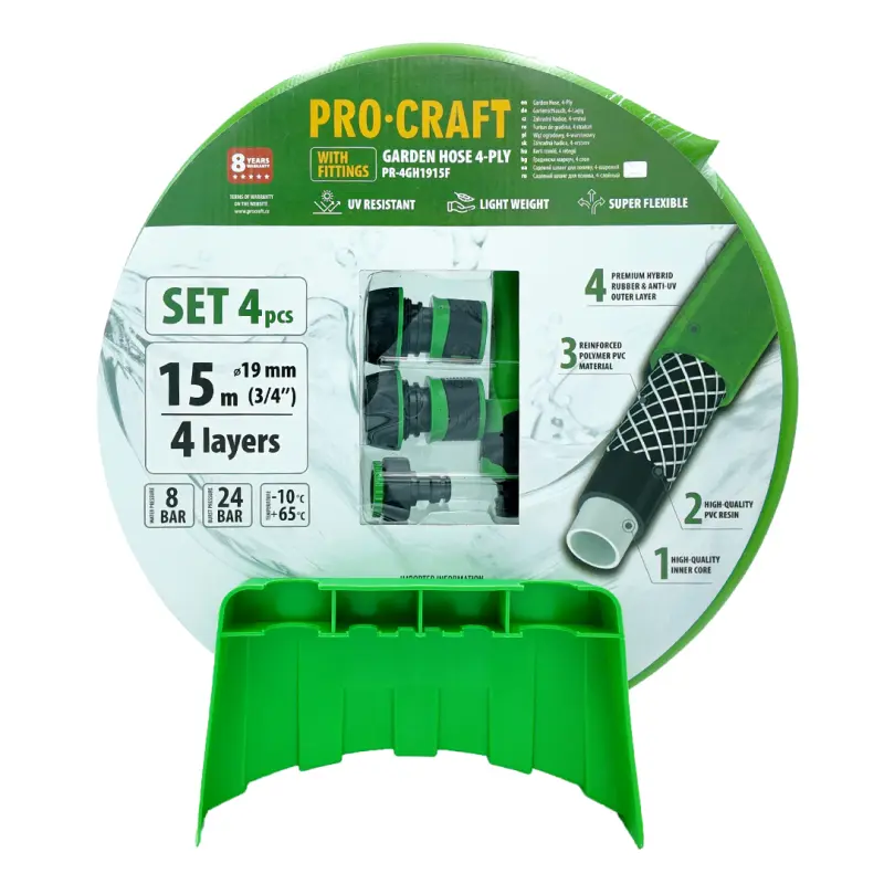 Zelená zahradní hadice Procraft PR-4GH1915F | PR-4GH1915F