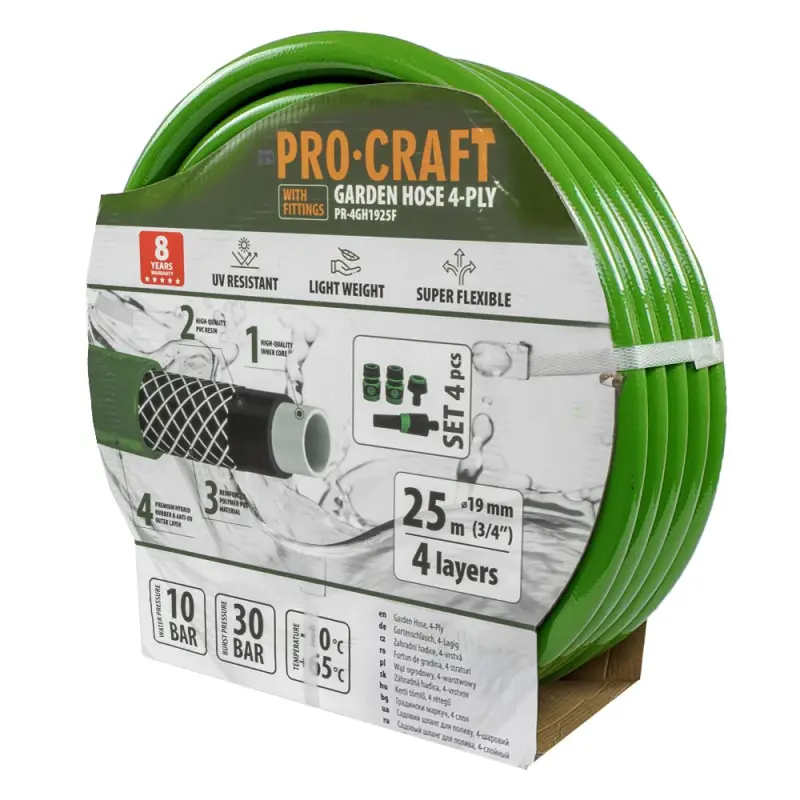 Zelená zahradní hadicí Procraft PR-4GH1925F | PR-4GH1925F