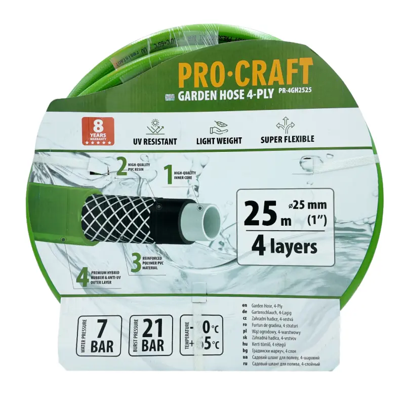 Zelená zahradní hadicí Procraft PR-4GH1925F | PR-4GH1925F