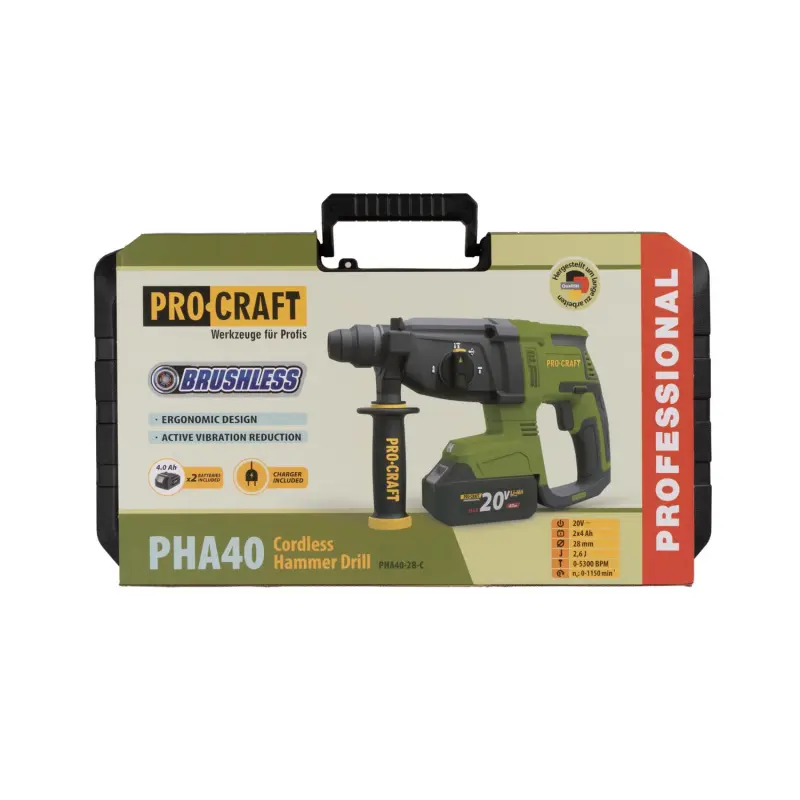 Aku vrtací kladivo Procraft PHA40 SDS Plus | PHA40-2B-C